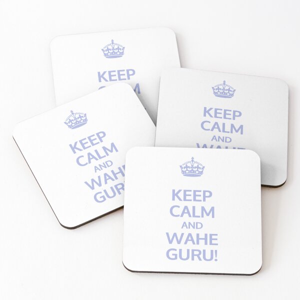 Item preview, Keep calm and Wahe Guru! (Blue)  | Kundalini Yoga Mantra Design for Mindful Living designed and sold by Cooldalini - Kundalini Yogi Wear & Accessories.
