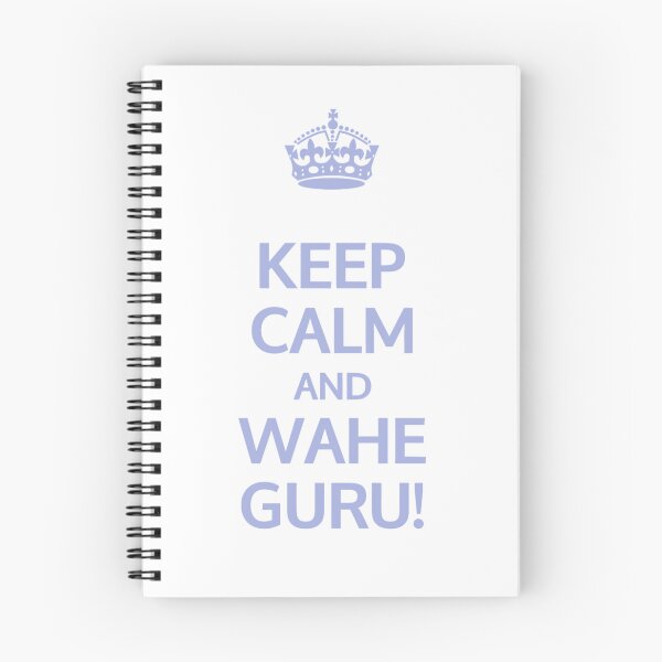Item preview, Keep calm and Wahe Guru! (Blue)  | Kundalini Yoga Mantra Design for Mindful Living designed and sold by Cooldalini - Kundalini Yogi Wear & Accessories.