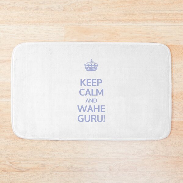 Item preview, Keep calm and Wahe Guru! (Blue)  | Kundalini Yoga Mantra Design for Mindful Living designed and sold by Cooldalini - Kundalini Yogi Wear & Accessories.