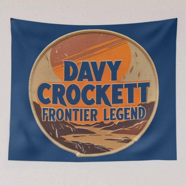 Item preview, Davy Crockett – Frontier Legend | Retro Western Sunset Patch designed and sold by jelonkaa.