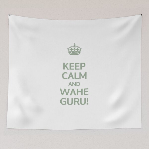 Item preview, Keep calm and Wahe Guru! (Olive Geen)  | Kundalini Yoga Mantra Design for Mindful Living designed and sold by Cooldalini - Kundalini Yogi Wear & Accessories.