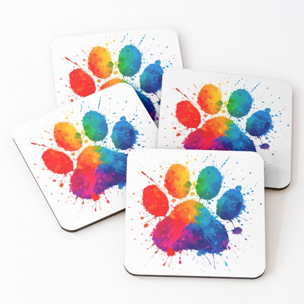 Item preview, Rainbow Paw Print – Colorful Splash Animal Art designed and sold by Toucan Designs.