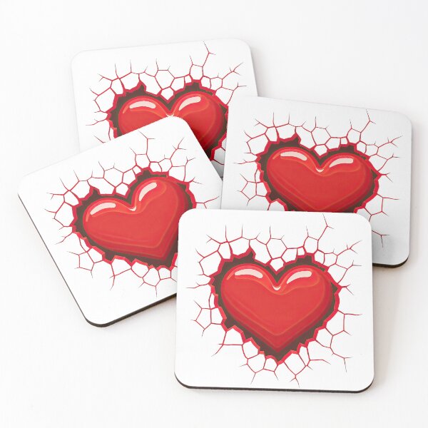 Item preview, Cracked Red Heart Illustration designed and sold by ArtfulWeave.