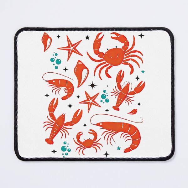 Item preview, Red Sea Creatures Nautical Pattern designed and sold by ArtfulWeave.