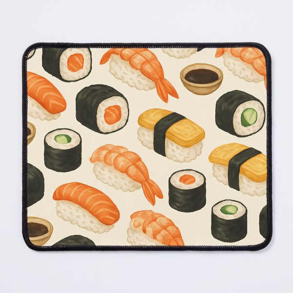 Item preview, Watercolor Sushi Pattern – Seamless Japanese Cuisine Design designed and sold by BloomOfDesign.
