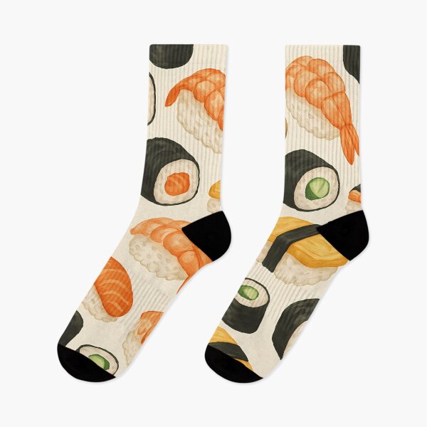 Item preview, Watercolor Sushi Pattern – Seamless Japanese Cuisine Design designed and sold by BloomOfDesign.