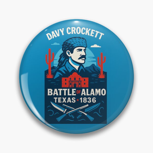 Item preview, Davy Crockett – Battle of the Alamo Texas 1836 | Modern Blue Western Design designed and sold by jelonkaa.