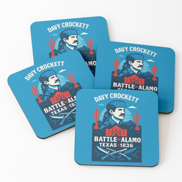 Item preview, Davy Crockett – Battle of the Alamo Texas 1836 | Modern Blue Western Design designed and sold by jelonkaa.