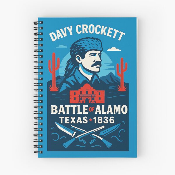 Item preview, Davy Crockett – Battle of the Alamo Texas 1836 | Modern Blue Western Design designed and sold by jelonkaa.