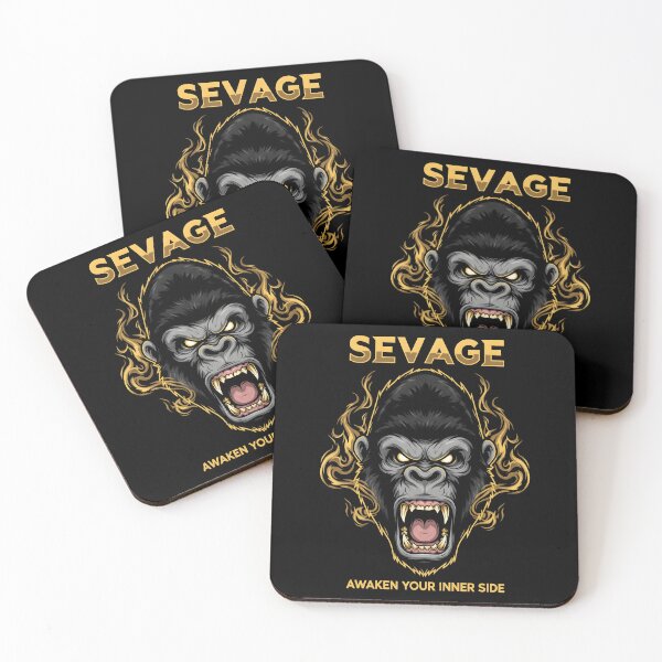 Item preview, Savage Gorilla - Awaken Your Inner Side - Black and Gold T-Shirt designed and sold by AV.