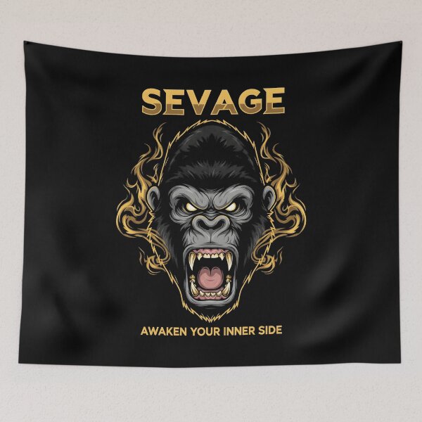 Item preview, Savage Gorilla - Awaken Your Inner Side - Black and Gold T-Shirt designed and sold by AV.
