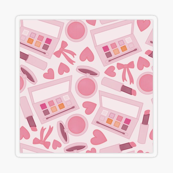 Item preview, makeup products cute pink pattern designed and sold by winterpumpkin.