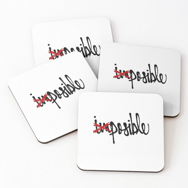 Item preview, Impossible Is Nothing - Motivational Red X Design,minimalistic art, believe in yourself, inspirational phrase, positive attitude, empowering artwork designed and sold by StyleDistrictLab.
