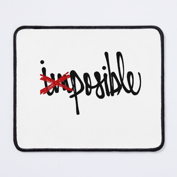Item preview, Impossible Is Nothing - Motivational Red X Design,minimalistic art, believe in yourself, inspirational phrase, positive attitude, empowering artwork designed and sold by StyleDistrictLab.