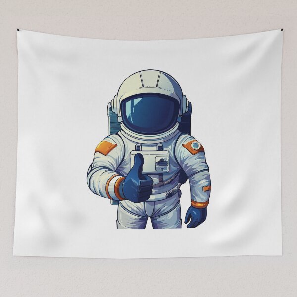 Item preview, Cosmonaut floating in space, astronaut in spacesuit fling in the space, astronaut in space suit showing thumb up or like gesture, cosmonaut in helmet and uniform  designed and sold by Danler.