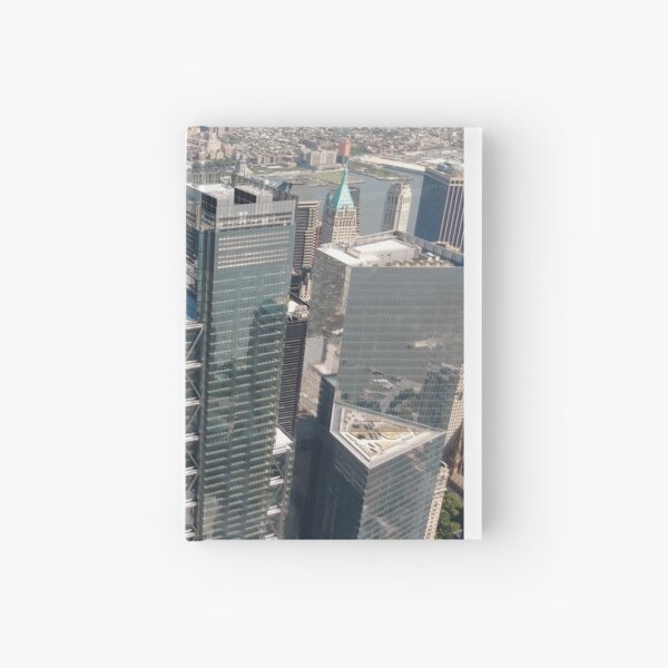 #Manhattan, #NewYorkCity, #downtown, #NewYork, skyscrapers, river, Hudson, bridges, streets Hardcover Journal