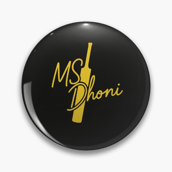Item preview, MS Dhoni Minimalist Yellow Bat Signature – CSK Black & Gold Cricket Fan Art designed and sold by Redloo.