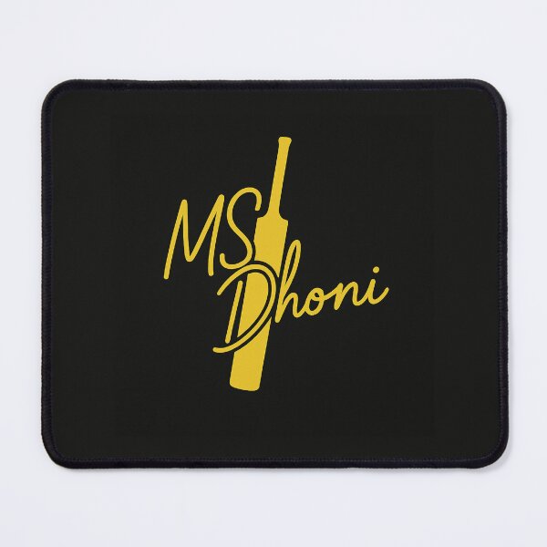 Item preview, MS Dhoni Minimalist Yellow Bat Signature – CSK Black & Gold Cricket Fan Art designed and sold by Redloo.