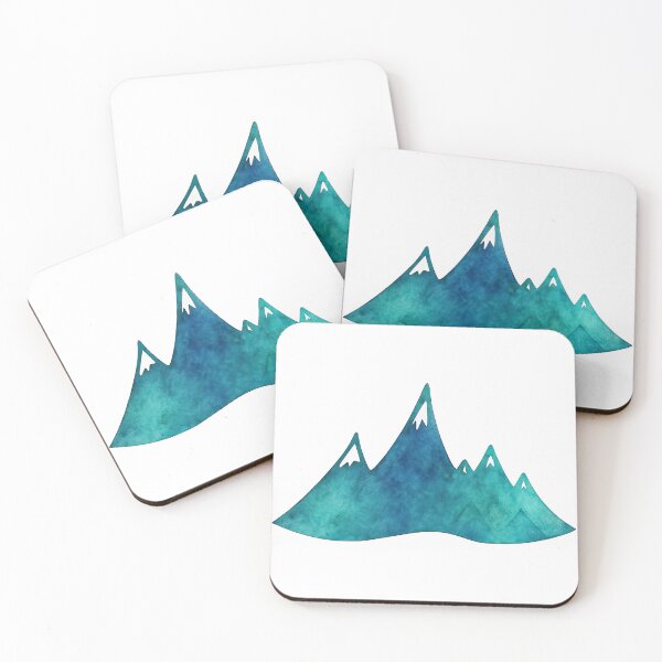 Item preview, Blue Watercolor Mountain Range Illustration designed and sold by ArtfulWeave.