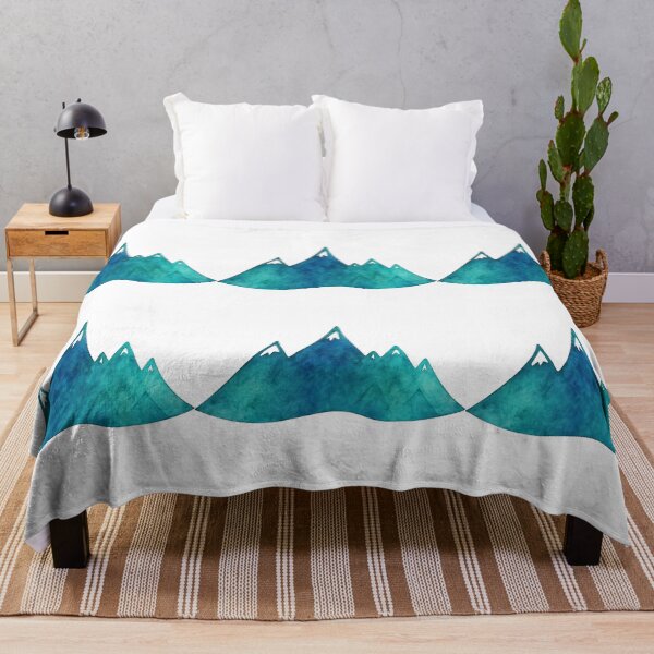 Item preview, Blue Watercolor Mountain Range Illustration designed and sold by ArtfulWeave.