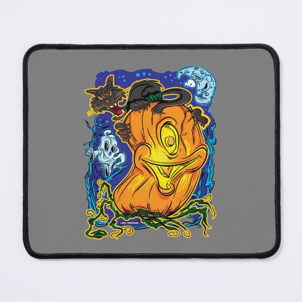 Item preview, Cyclops Pumpkin Halloween Scene – Black Cat, Ghost & Bug-Eyed Moon designed and sold by eShirtLabs.