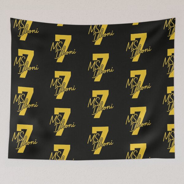 Item preview, MS Dhoni Minimalist Yellow Signature with Number 7 – CSK Cricket Legend Art designed and sold by Redloo.