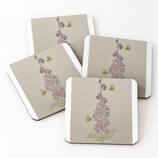 Item preview, Watercolour foxglove and bees  designed and sold by Bugbotherer30.