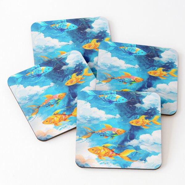 Item preview, Fish with blue background designed and sold by saly55887.