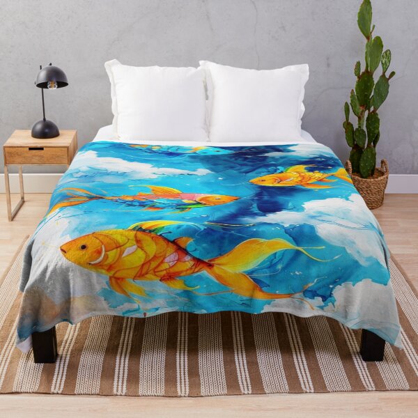 Item preview, Fish with blue background designed and sold by saly55887.