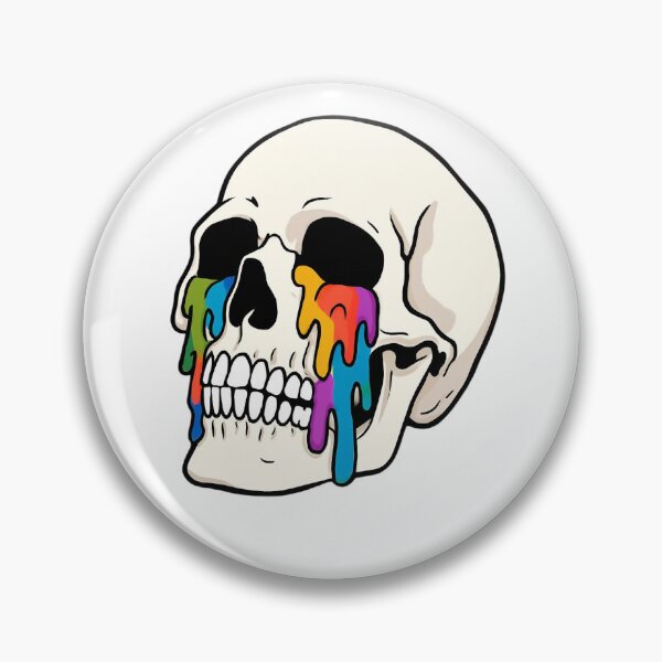 Item preview, Bright skull art with dripping colored paint designed and sold by AliKwStore.