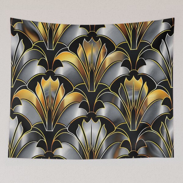Item preview, Luxurious Art Deco Golden And Silvery Chic Pattern designed and sold by DEC02.