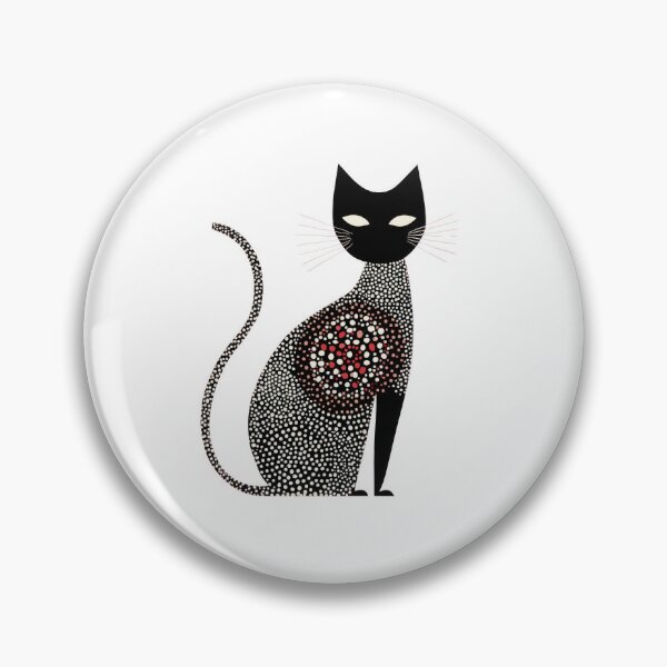 Item preview, Minimalist Abstract Cat in Dot Art Style In Black and White designed and sold by dawnleblanc55.