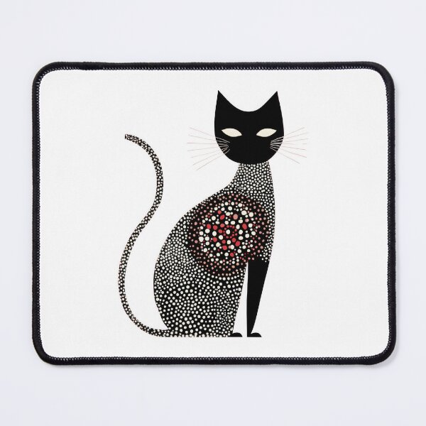 Item preview, Minimalist Abstract Cat in Dot Art Style In Black and White designed and sold by dawnleblanc55.