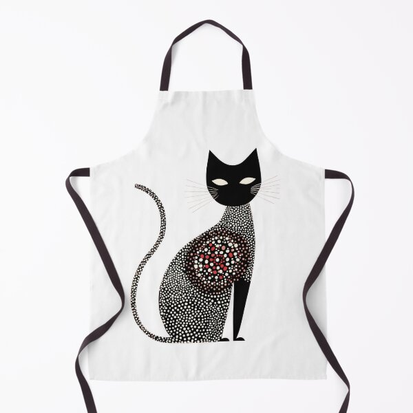 Item preview, Minimalist Abstract Cat in Dot Art Style In Black and White designed and sold by dawnleblanc55.
