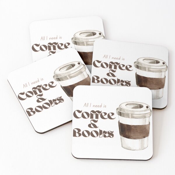 Item preview, Coffee & Books designed and sold by Wildflower.Art.Studio.