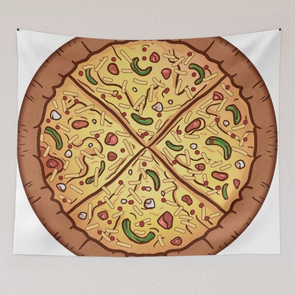 Aperçu de l'œuvre Badge de pizza au fromage, à la tomate et au poivron feta créée et vendue par Deathoftheself.