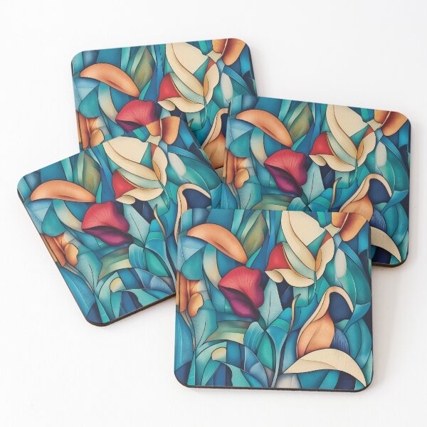 Item preview, Abstract Floral design of Anthurium Leaves and Flowers with Vibrant Colors. designed and sold by HEMRO.