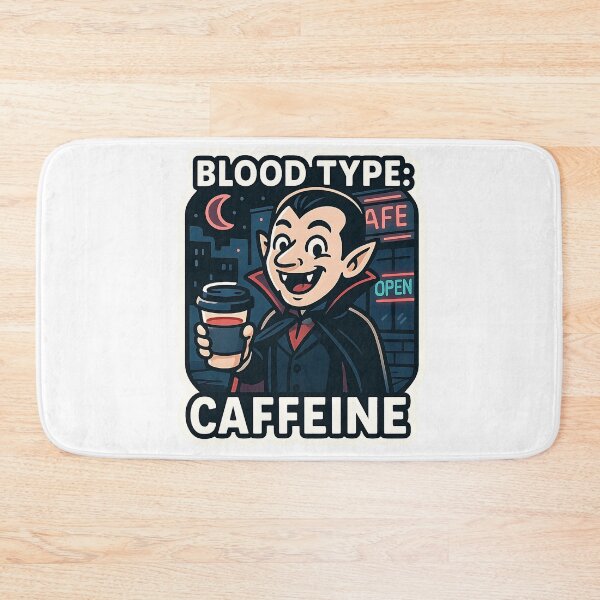 Item preview, Blood Type: Caffeine – Vampire Coffee Lover designed and sold by Cheerioza.