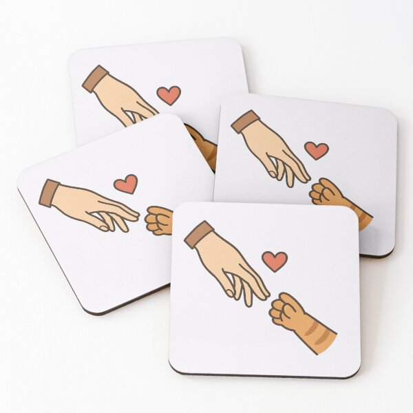 Item preview, Love and Connection-Human Hand and Cat Paw with Heart  designed and sold by kenavoArts.