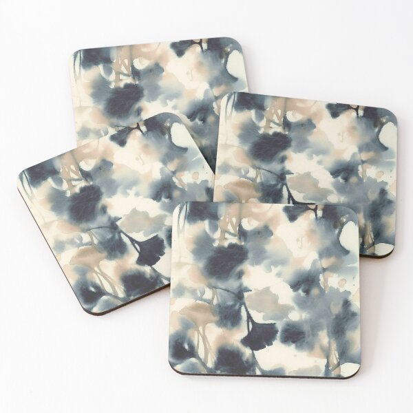 Item preview, Ethereal Ink Flow Ginkgo Abstract Watercolor in Warm Neutrals and Deep Charcoal designed and sold by trajeado14.