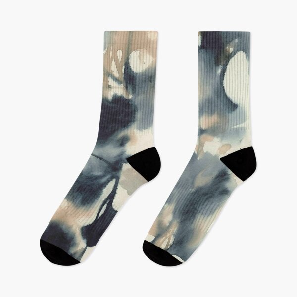 Item preview, Ethereal Ink Flow Ginkgo Abstract Watercolor in Warm Neutrals and Deep Charcoal designed and sold by trajeado14.