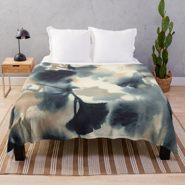 Item preview, Ethereal Ink Flow Ginkgo Abstract Watercolor in Warm Neutrals and Deep Charcoal designed and sold by trajeado14.