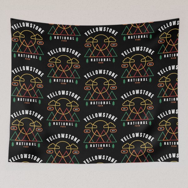 Item preview, Yellowstone National Park Geometric Family Vacation Mountains designed and sold by Guarddogdrive.
