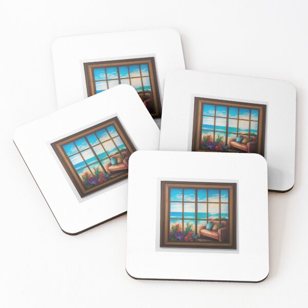 Item preview, Coastal Serenity – Ocean View Through the Window designed and sold by TheDailyPrint.