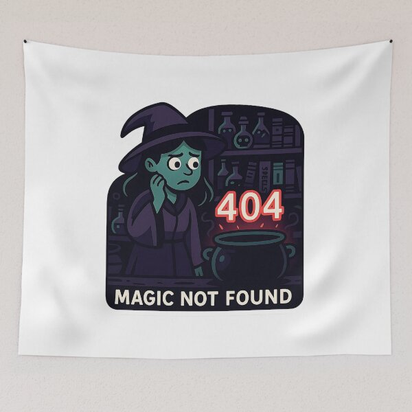 Item preview, Magic Not Found – Funny Witch Error designed and sold by Cheerioza.