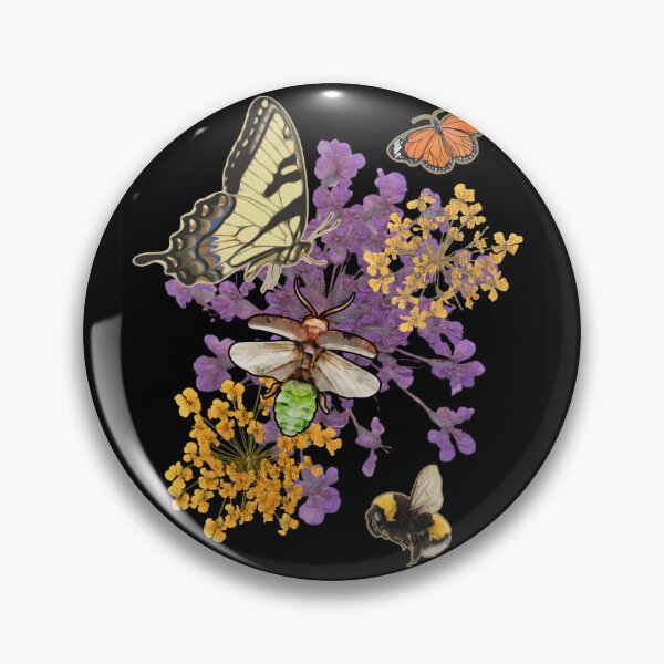 Artikelvorschau, Wildblumen Schmetterlinge & Hummeln Buntes Design entworfen und verkauft von EarthArtDesigns.