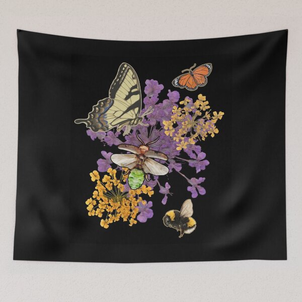 Item preview, Wildflowers Butterflies & Bumblebees Colorful Design designed and sold by EarthArtDesigns.