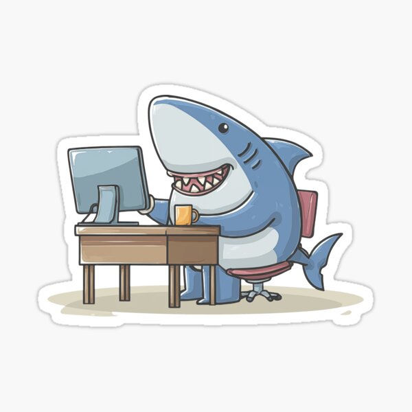 Item preview, Shark Boss In An Undersea Office Scene designed and sold by FWLKIT.
