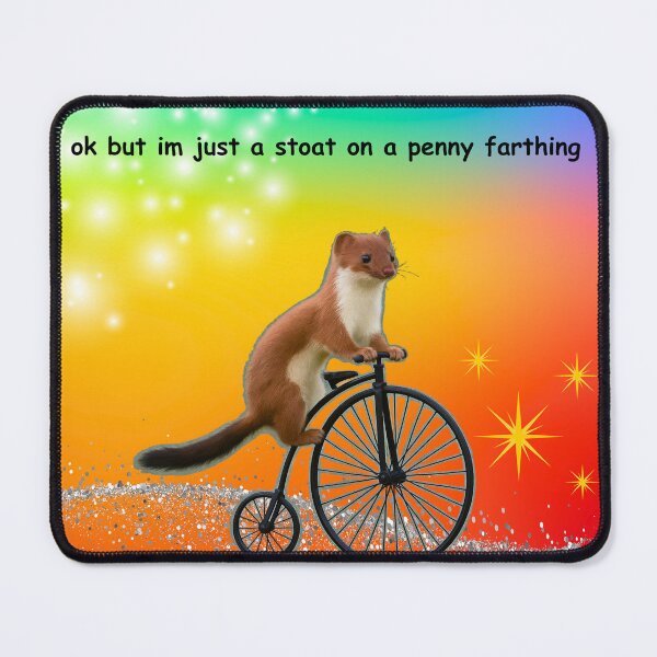 Item preview, stoat on a penny farthing designed and sold by beanses.