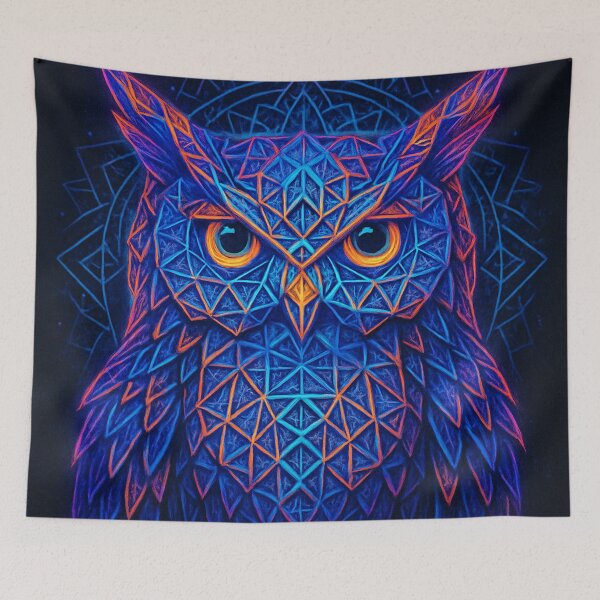 Item preview, Neon Geometric Owl designed and sold by Paul Morse.